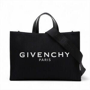 Givenchy G Tote Canvas Leather Handbag Black